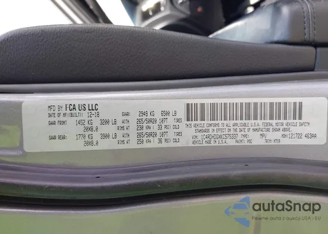 2019 Dodge Durango Gt Rwd из США, поврежденный, VIN 1C4RDHDGXKC575337